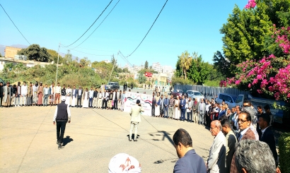 وقفة حاشدة بجامعة إب تنديدا بالعدوان الصهيوأمريكي